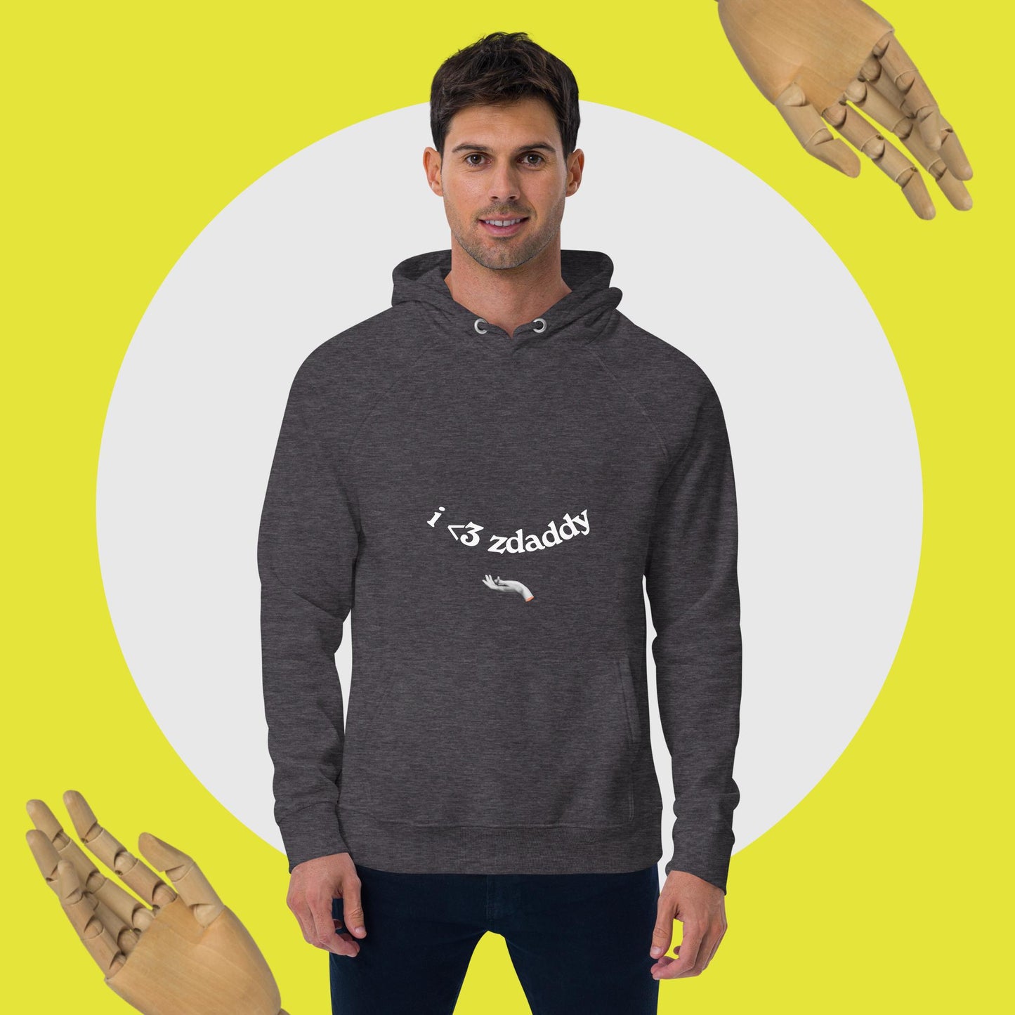 Unisex //i <3 zdaddy// Eco Raglan Hoodie