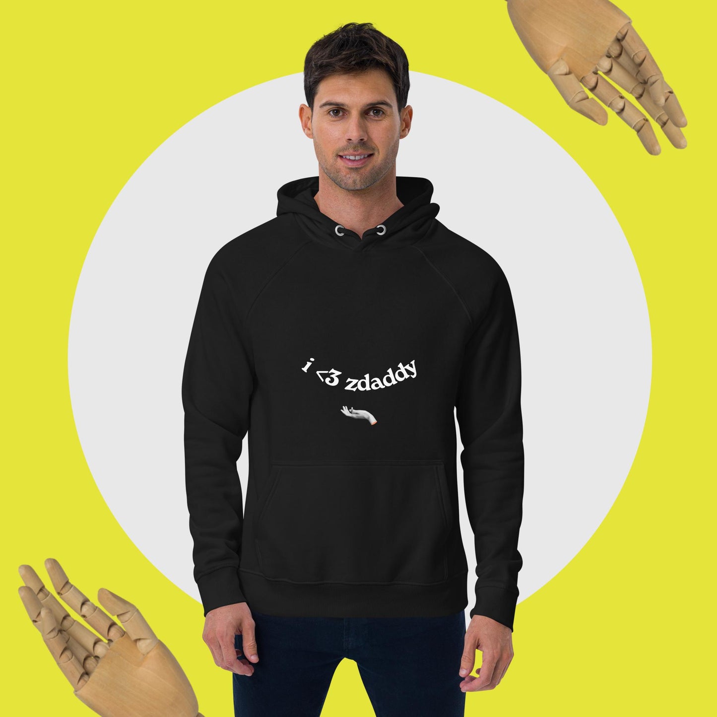 Unisex //i <3 zdaddy// Eco Raglan Hoodie